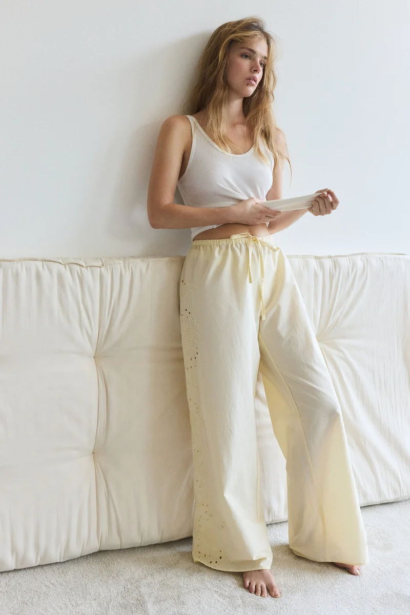 اتش اند ام بنطلون بيجاما مطرز